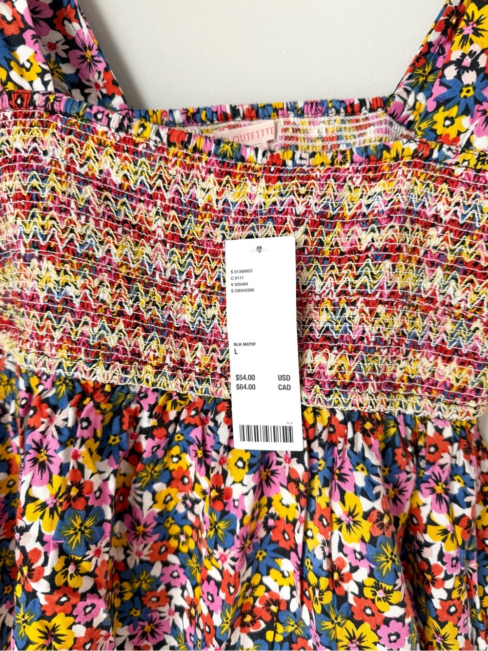 NWT Urban Outfitters Charlotte Smocked Ruffled Floral Babydoll Top - Picture 3 of 4